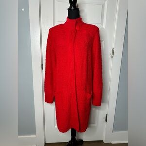 Vintage 1980s Monto por le Chois Chunky Bucle Knit Long Line Cardigan Sweater